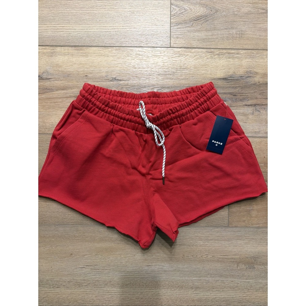 Women's Mid Rise Pull On Sweatshorts - Parke x Target Red Size Small